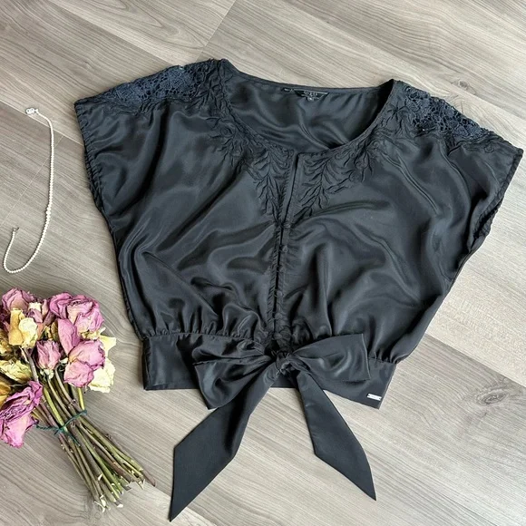Guess - Black Vintage Blouse - Picture 1 of 8